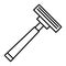 Razor thin line icon. Shaving razor illustration isolated on white. Safety razor outline style design, designed for web