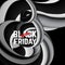 RBlack friday iscription on black white 3d vector liquid gradient background