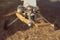 RC airplane with a broken propeller, close-up