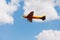 RC model yellow plane flying