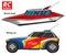 RC transport, remote control models. toys design elements for emblems. boat or ship and car or machine. revival radios