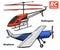 RC transport, remote control models. toys design elements for emblems, icon. helicopter and aircraft or plane. revival