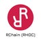 RChain RHOC. Vector illustration crypto coin ic