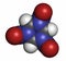 RDX (cyclotrimethylenetrinitramine) explosive molecule. 3D rendering. Atoms are represented as spheres with conventional color