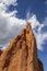 Reaching toward the heavens - Diminishing perspective of dramatic sandstone formation at Garden of the Gods near Rocky Mountains
