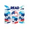 READ ACROSS AMERICA DAY is celebrated every year on 2 march Vector illustration.