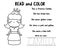 Read and color page for kids. Educational game for children. Reading Comprehension Worksheet for pre school age
