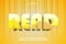 Read editable text effect 3 dimension emboss comic style yellow color