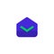Read email icon design. opened mail envelope symbol. simple clean professional business management concept vector illustration