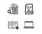 Read instruction, Bill accounting and Report icons. Notebook sign. Vector