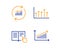 Read instruction, Update data and Growth chart icons set. Chart sign. Vector