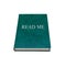 Read me. Manual book with green cover isolated