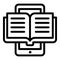Read smartphone book icon, outline style