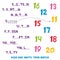 Read and Write. Then Match the numbers 11 to 20. Kids words learning game, worksheets with simple colorful graphics. children educ