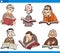 Readers characters set cartoon