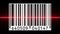 Reading a bar code with red beam