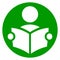 Reading book circle icon