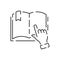 Reading book education line icon. Simple Info and Help Desk Related Vector Contains Manual, Guide Reading, Info center. Editable