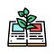 reading book for growing knowledge color icon vector illustration