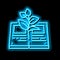 reading book for growing knowledge neon glow icon illustration