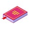 Reading book habit icon, isometric style