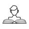 Reading book icon vector. Blog, blogging sign. Universal writer, copy writing icon to use in web and mobile UI in
