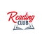 Reading Club Logo. Education and book emblem. Vector illustration.