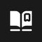 Reading e book dark mode glyph ui icon