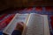 Reading Holy Quran. Muslim man reading the holy Quran in the mosque