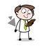 Reading Instructions - Office Businessman Employee Cartoon Vector Illustration