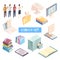 Reading Isometric Icons Set