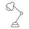 Reading lamp thin line icon, school and education