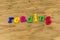 Reading learn colored sign abc school plastic