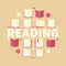 Reading round vector illustration made with red book icons