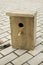 Ready birdhouse on stone floor. Help birds in spring