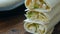 Ready burritos with chicken in corn tortillas