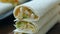 Ready burritos with chicken in corn tortillas