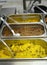 Ready-made side dishes on the food distribution line in the self-service dining room