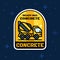 Ready mix concrete loader truck badge banner