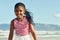 Ready for some summer fun. Portrait of an adorable little girl having fun at the beach.