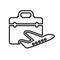 Ready, to, travel, business, flight, tour outline icon. Line art design