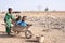 Real African ethnicity Juvenile Engaged with freshwater in a typical village