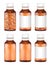 Real amber glass medicine pills bottle