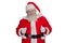 Real bearded Santa Claus on white background.