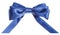 Real blue ribbon bow with horizontal cut ends