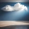 Real cloud in an empty room - ai generated image