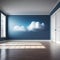 Real cloud in an empty room - ai generated image