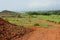 The real colors of India. Landscape with Pilgrims