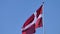 Real Danish flag flutters in the wind