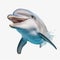 Real Dolphin Jumping On White Background - 3d Rendering